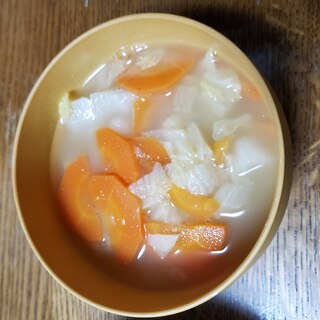 白菜と人参の出汁生姜味噌汁